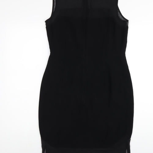 Autograph Womens Black Polyester Pencil Dress Size 10 Round Neck Zip