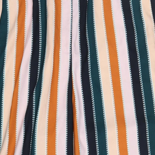 River Island Womens Multicoloured Striped Polyester Trousers Size 16 L32 in Regular Zip