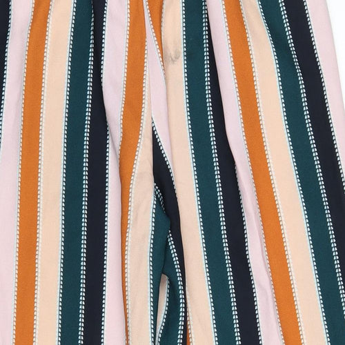 River Island Womens Multicoloured Striped Polyester Trousers Size 16 L32 in Regular Zip