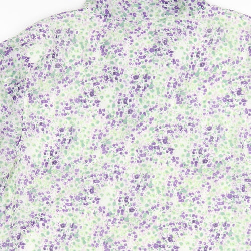 Damart Womens Multicoloured Floral Polyester Basic T-Shirt Size 18 V-Neck