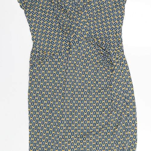 Autograph Womens Multicoloured Geometric Viscose Pencil Dress Size 18 V-Neck Pullover