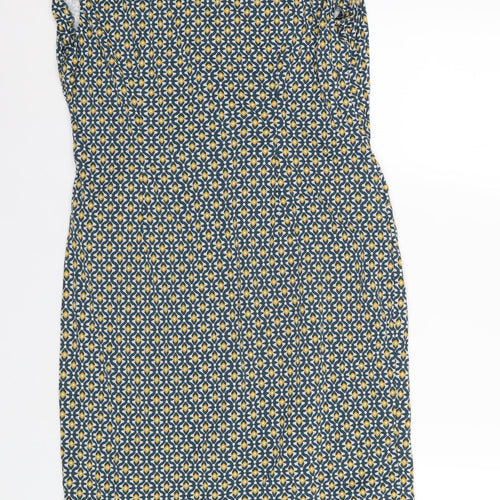 Autograph Womens Multicoloured Geometric Viscose Pencil Dress Size 18 V-Neck Pullover