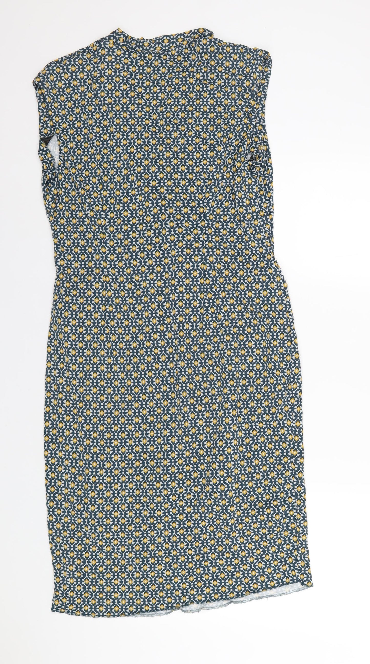 Autograph Womens Multicoloured Geometric Viscose Pencil Dress Size 18 V-Neck Pullover