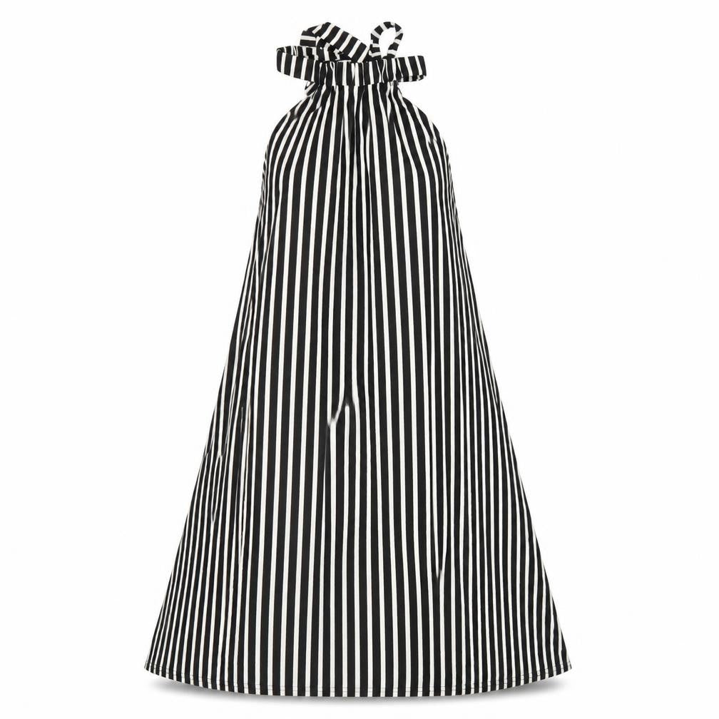 Front view of ASOS women’s silver polyester a-line, size UK 10, halter pullover
