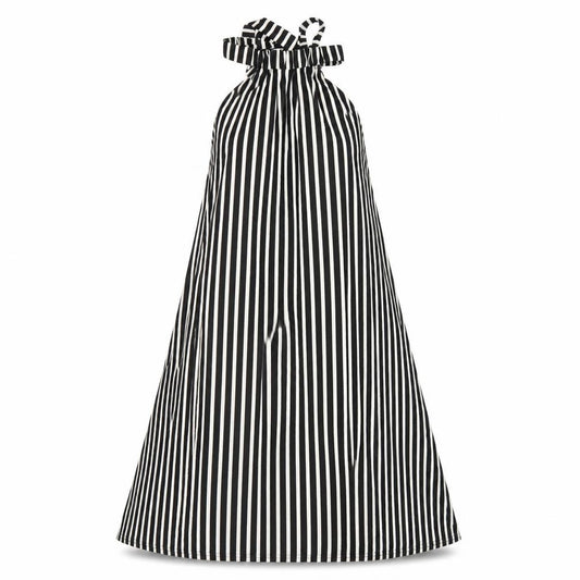 Front view of ASOS women’s silver polyester a-line, size UK 10, halter pullover