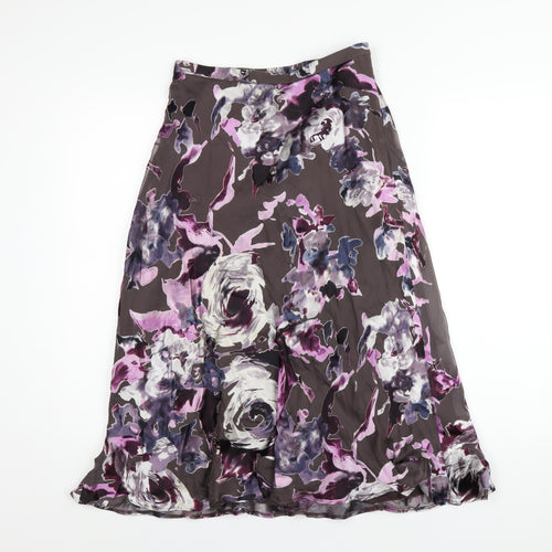 Peter Martin Womens Multicoloured Floral Viscose A-Line Skirt Size 10 Zip