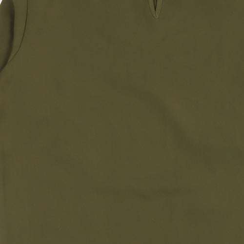 Dorothy Perkins Womens Green Polyester A-Line Size 12 Round Neck Button