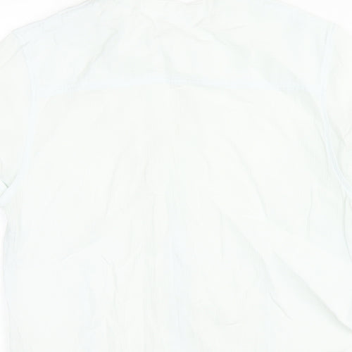 Marks and Spencer Womens Blue Cotton Basic Button-Up Size 10 V-Neck