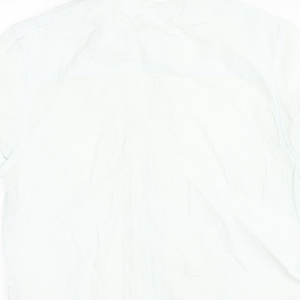 Marks and Spencer Womens Blue Cotton Basic Button-Up Size 10 V-Neck