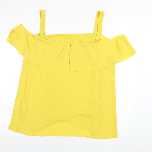 Dorothy Perkins Womens Yellow Polyester Basic Blouse Size 20 Square Neck