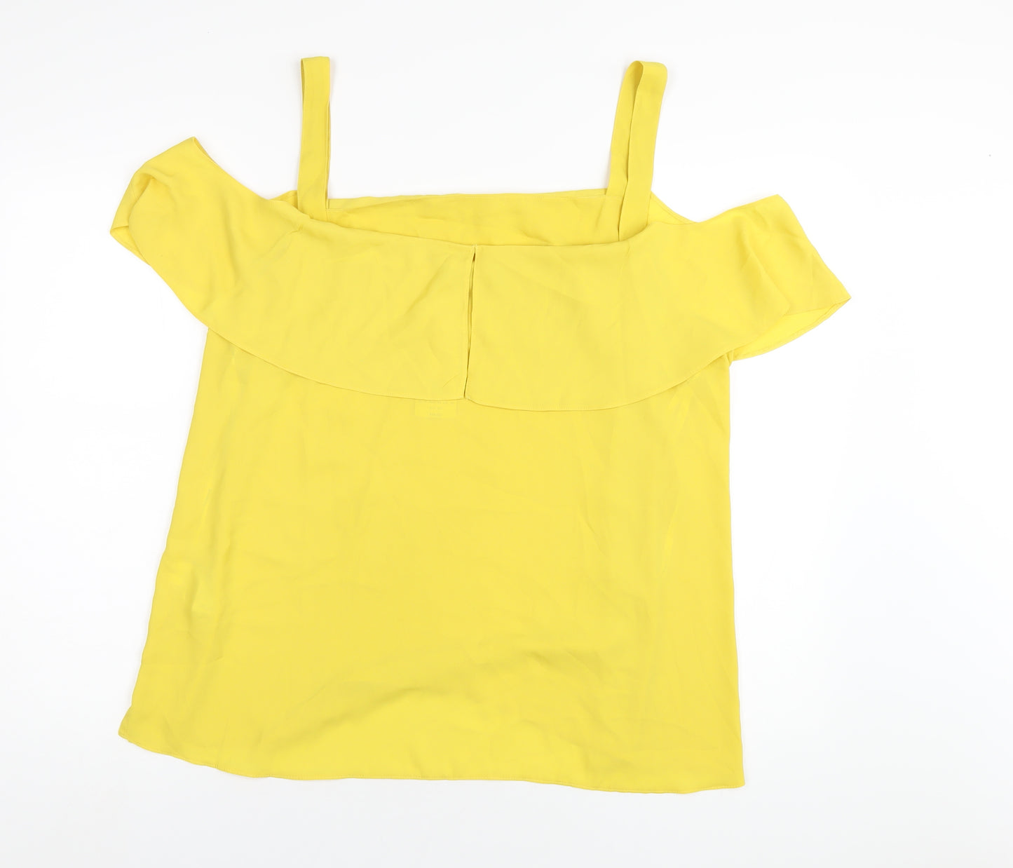 Dorothy Perkins Womens Yellow Polyester Basic Blouse Size 20 Square Neck