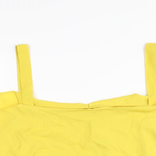 Dorothy Perkins Womens Yellow Polyester Basic Blouse Size 20 Square Neck