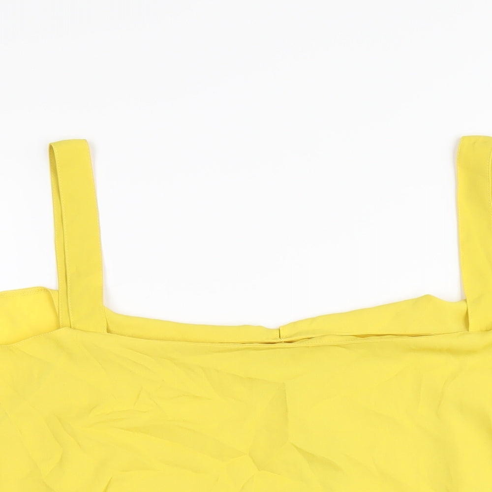 Dorothy Perkins Womens Yellow Polyester Basic Blouse Size 20 Square Neck