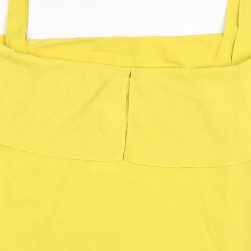 Dorothy Perkins Womens Yellow Polyester Basic Blouse Size 20 Square Neck