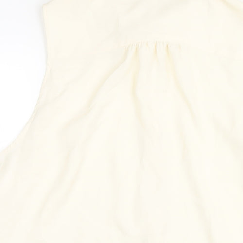 New Look Womens Ivory Polyester Basic Button-Up Size 18 Collared