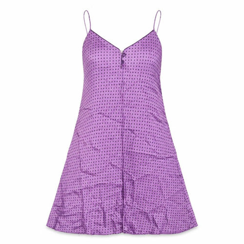 Debenhams Womens Purple Polka Dot Polyester Slip Dress Size 12 V-Neck Pullover