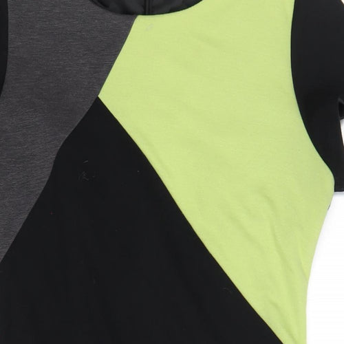 BHS Womens Multicoloured Polyester Pencil Dress Size 12 Round Neck Zip