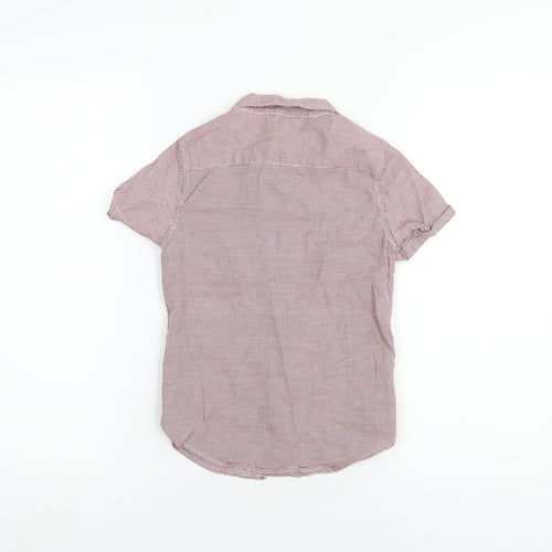 Autograph Boys Red Check Cotton Basic Button-Up Size 7-8 Years Collared Button