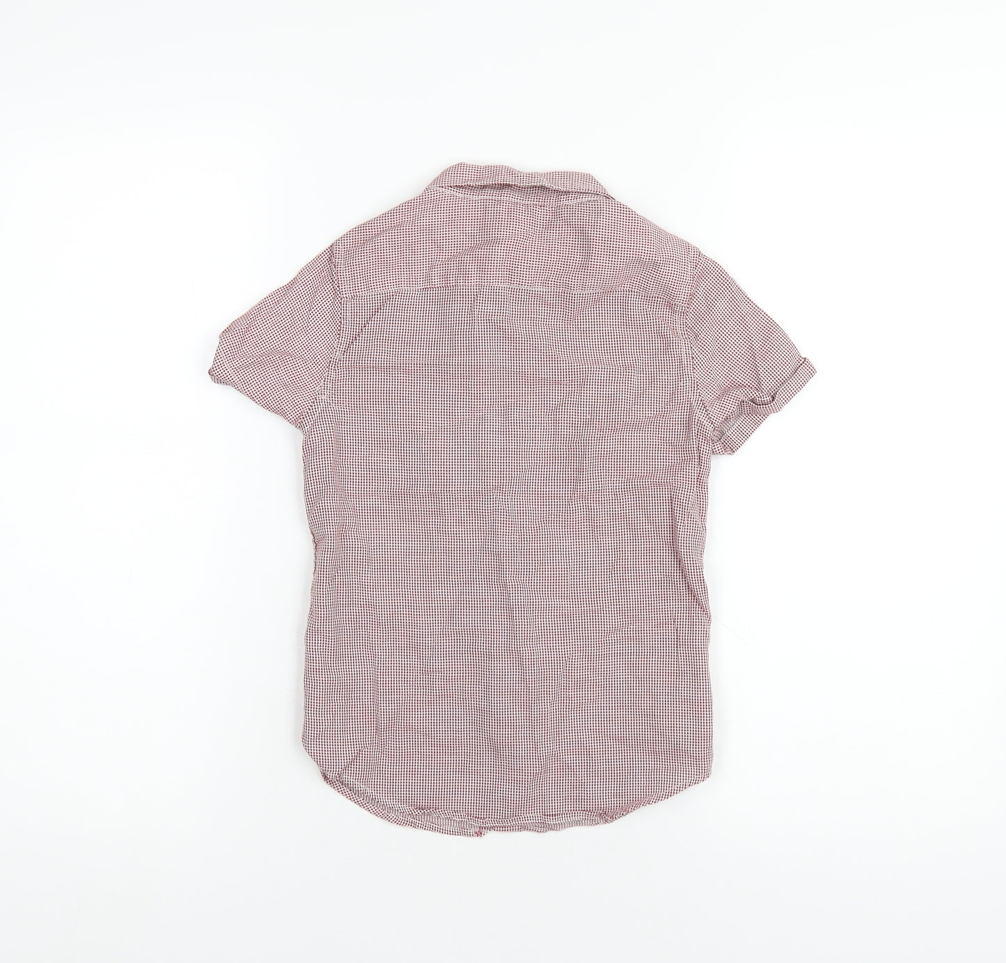 Autograph Boys Red Check Cotton Basic Button-Up Size 7-8 Years Collared Button