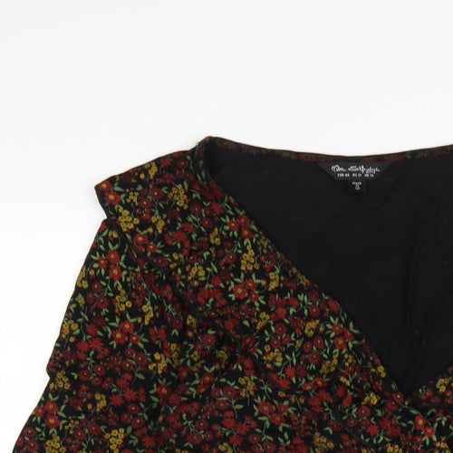 Miss Selfridge Womens Multicoloured Floral Viscose Wrap Dress Size 16 V-Neck Tie