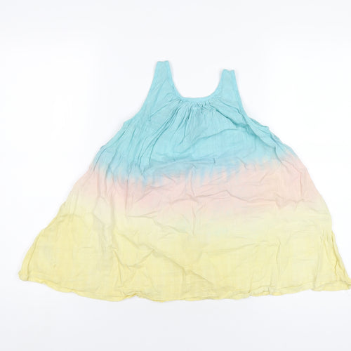 Lollidays Girls Multicoloured Tie Dye Cotton Tank Dress Size 3-4 Years Scoop Neck Pullover