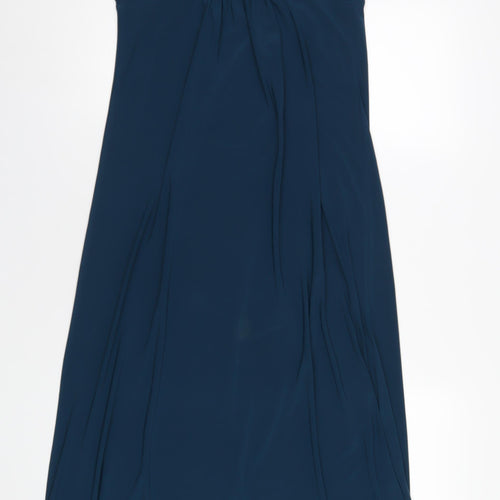 Oasis Womens Blue Polyester Maxi Size M Scoop Neck Pullover
