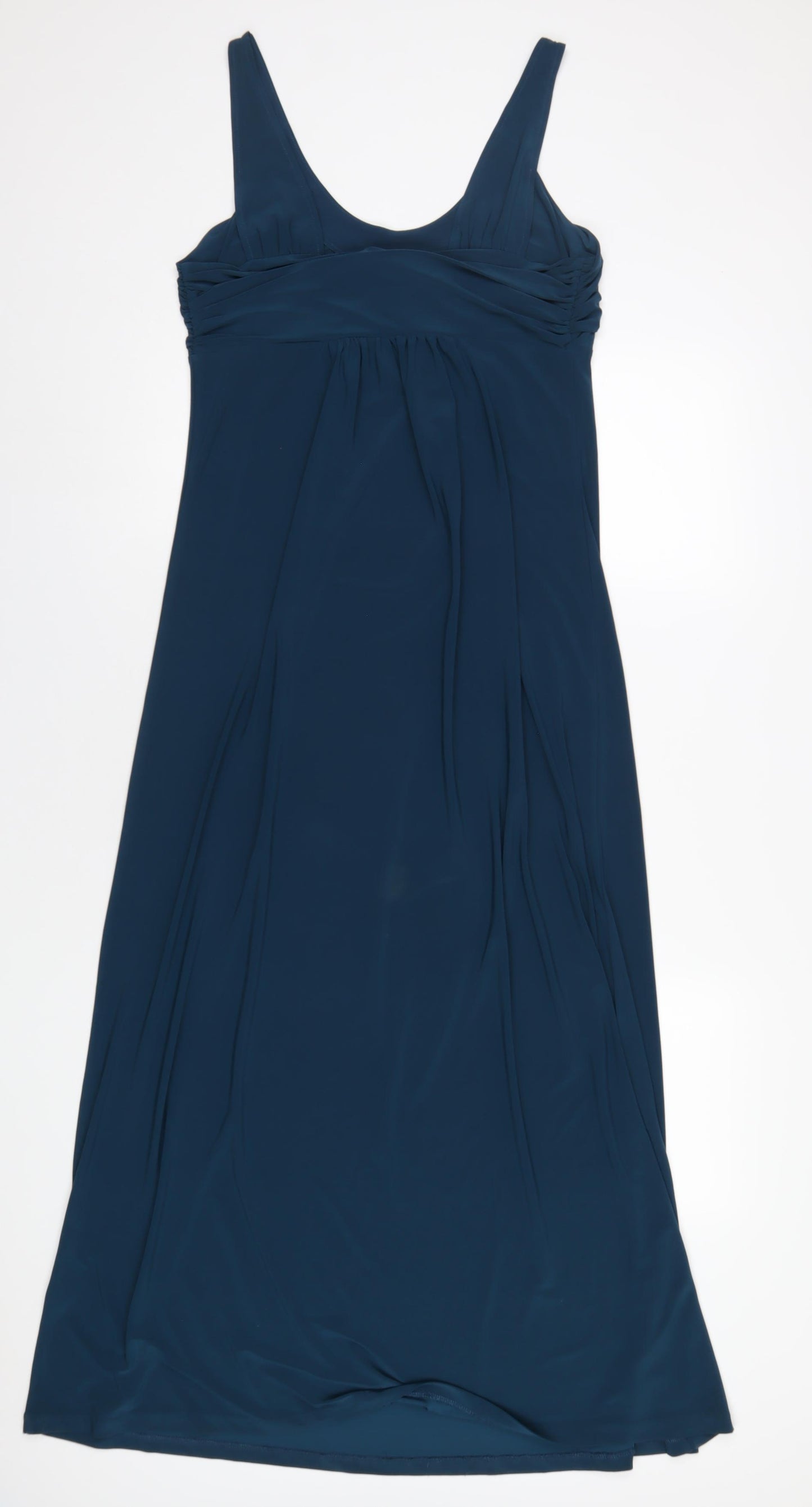 Oasis Womens Blue Polyester Maxi Size M Scoop Neck Pullover