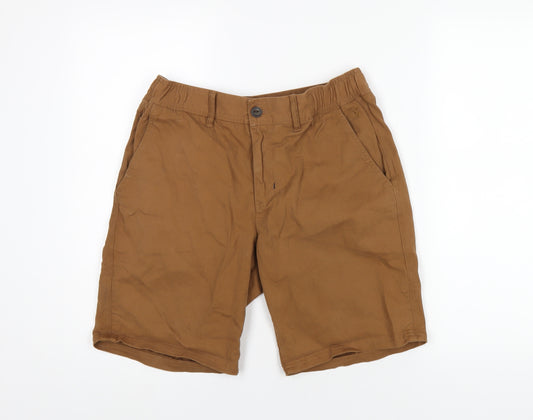 Joules Mens Brown Cotton Bermuda Shorts Size 32 in L9 in Regular Zip