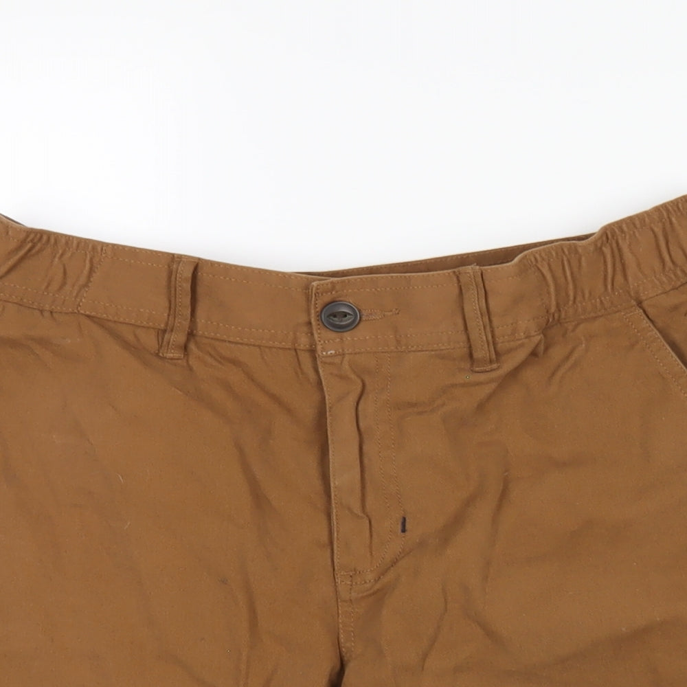 Joules Mens Brown Cotton Bermuda Shorts Size 32 in L9 in Regular Zip