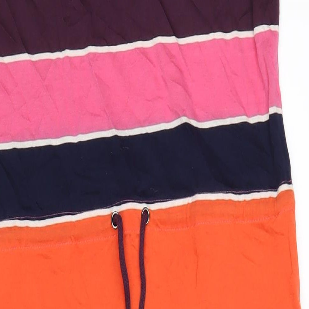 Boden Womens Multicoloured Striped Cotton Tank Dress Size 12 Scoop Neck Pullover