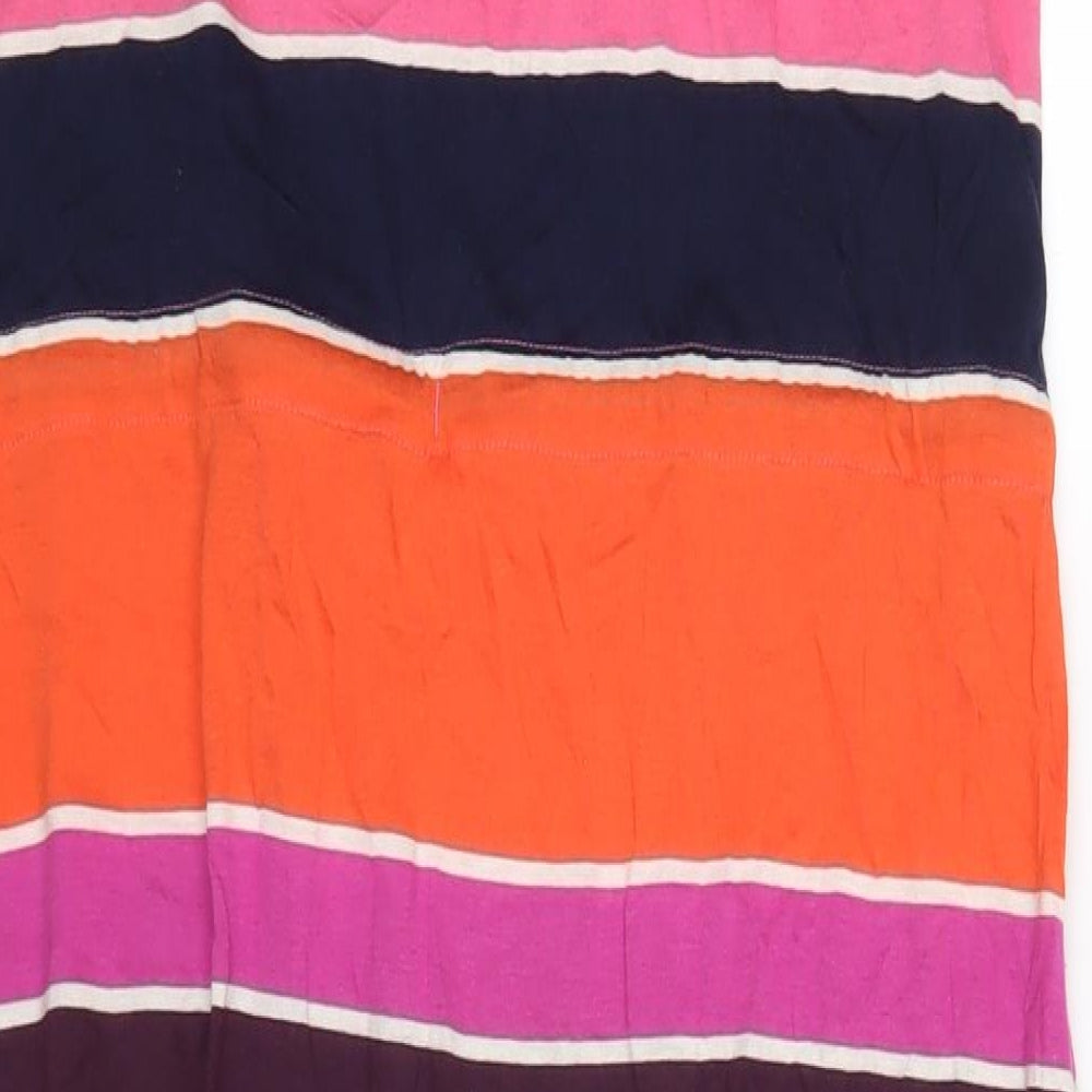 Boden Womens Multicoloured Striped Cotton Tank Dress Size 12 Scoop Neck Pullover