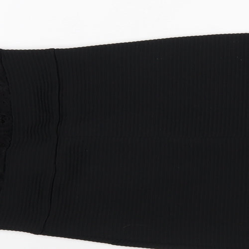 Quiz Womens Black Nylon Bodycon Size 8 Mock Neck Zip