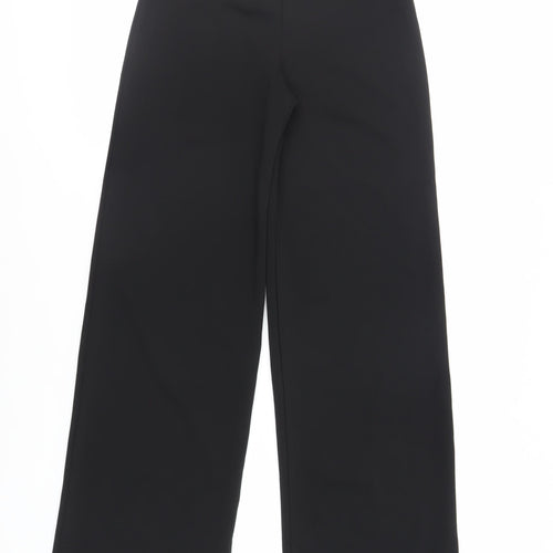 Boohoo Womens Black Polyester Trousers Size 6 L30 in Regular - Elasticated Waist