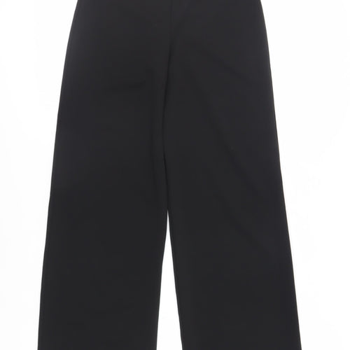 Boohoo Womens Black Polyester Trousers Size 6 L30 in Regular - Elasticated Waist