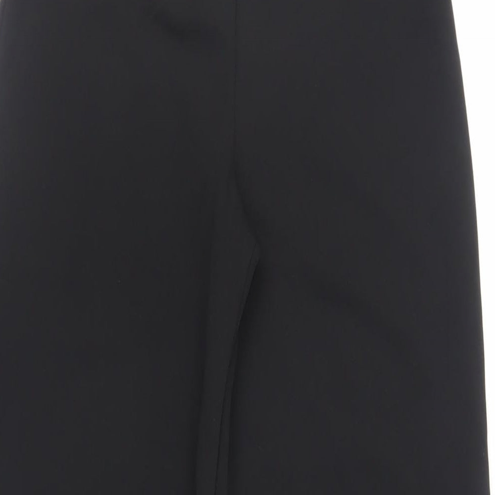 Boohoo Womens Black Polyester Trousers Size 6 L30 in Regular - Elasticated Waist