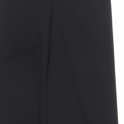 Boohoo Womens Black Polyester Trousers Size 6 L30 in Regular - Elasticated Waist