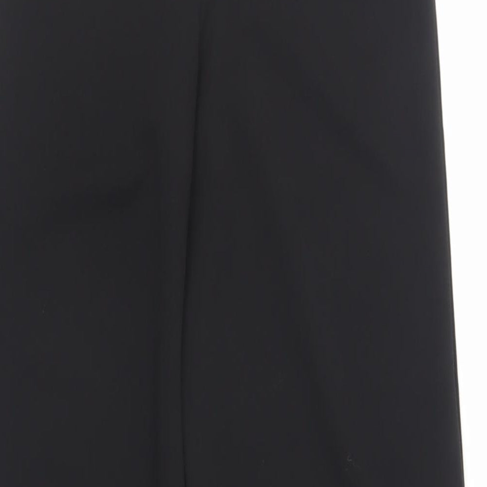 Boohoo Womens Black Polyester Trousers Size 6 L30 in Regular - Elasticated Waist