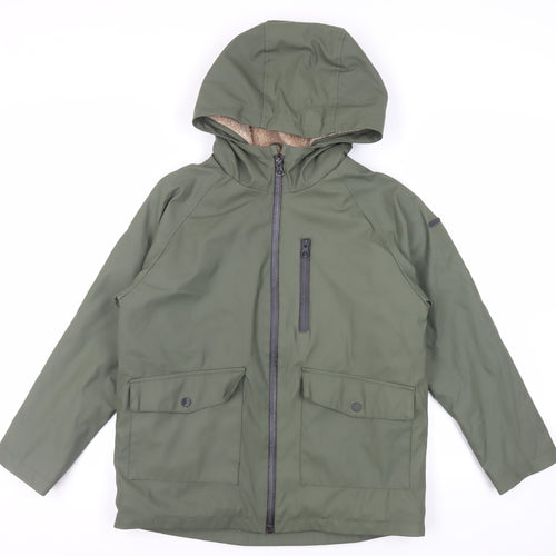 Zara Boys Green Jacket Size 11-12 Years Zip - Hooded