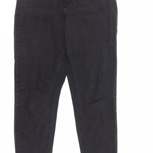 New Look Womens Black Cotton Tapered Jeans Size 8 L26 in Regular Zip - Ankle Grazer