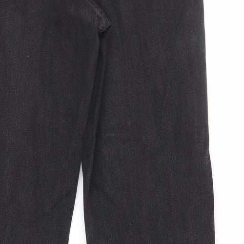 New Look Womens Black Cotton Tapered Jeans Size 8 L26 in Regular Zip - Ankle Grazer