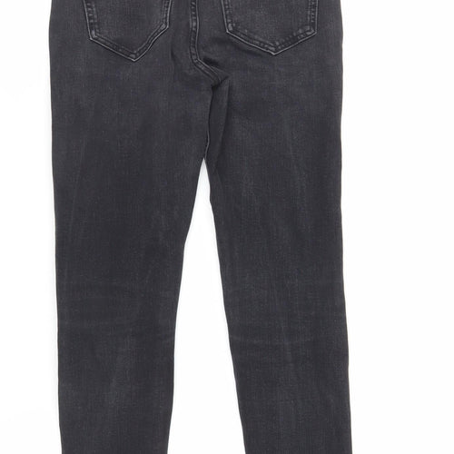 Marks and Spencer Womens Black Cotton Skinny Jeans Size 8 L25 in Regular Zip - Ankle Grazer