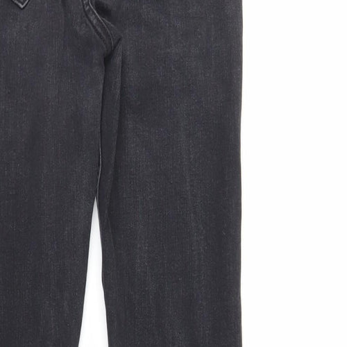 Marks and Spencer Womens Black Cotton Skinny Jeans Size 8 L25 in Regular Zip - Ankle Grazer
