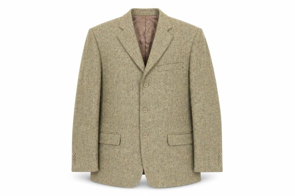 Front view of Marks & Spencer men’s green jacket blazer, size 40, button