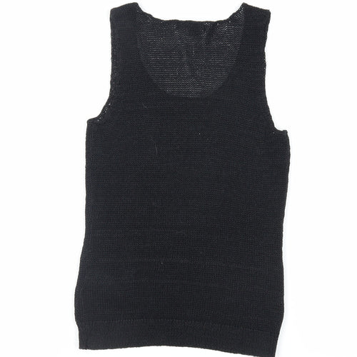 Lauren Ralph Lauren Womens Black Cotton Basic Tank Size XS Scoop Neck