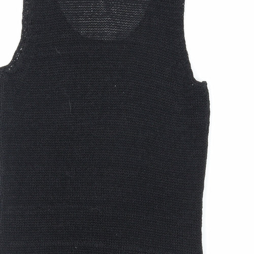 Lauren Ralph Lauren Womens Black Cotton Basic Tank Size XS Scoop Neck