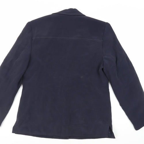 Talbots Womens Blue Jacket Blazer Size 10 Button