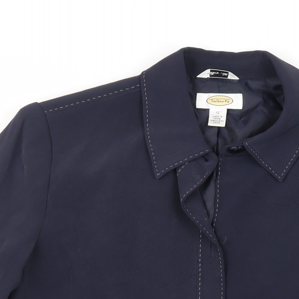Talbots Womens Blue Jacket Blazer Size 10 Button