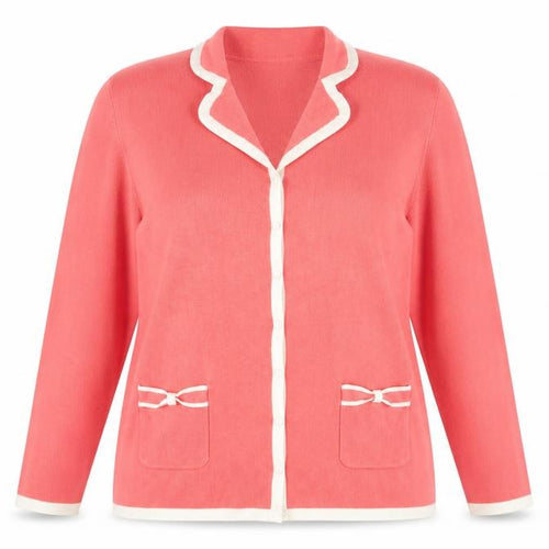 Damart Womens Pink Collared Viscose Cardigan Jumper Size 20 - Pockets
