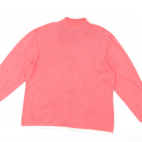 Damart Womens Pink Collared Viscose Cardigan Jumper Size 20 - Pockets
