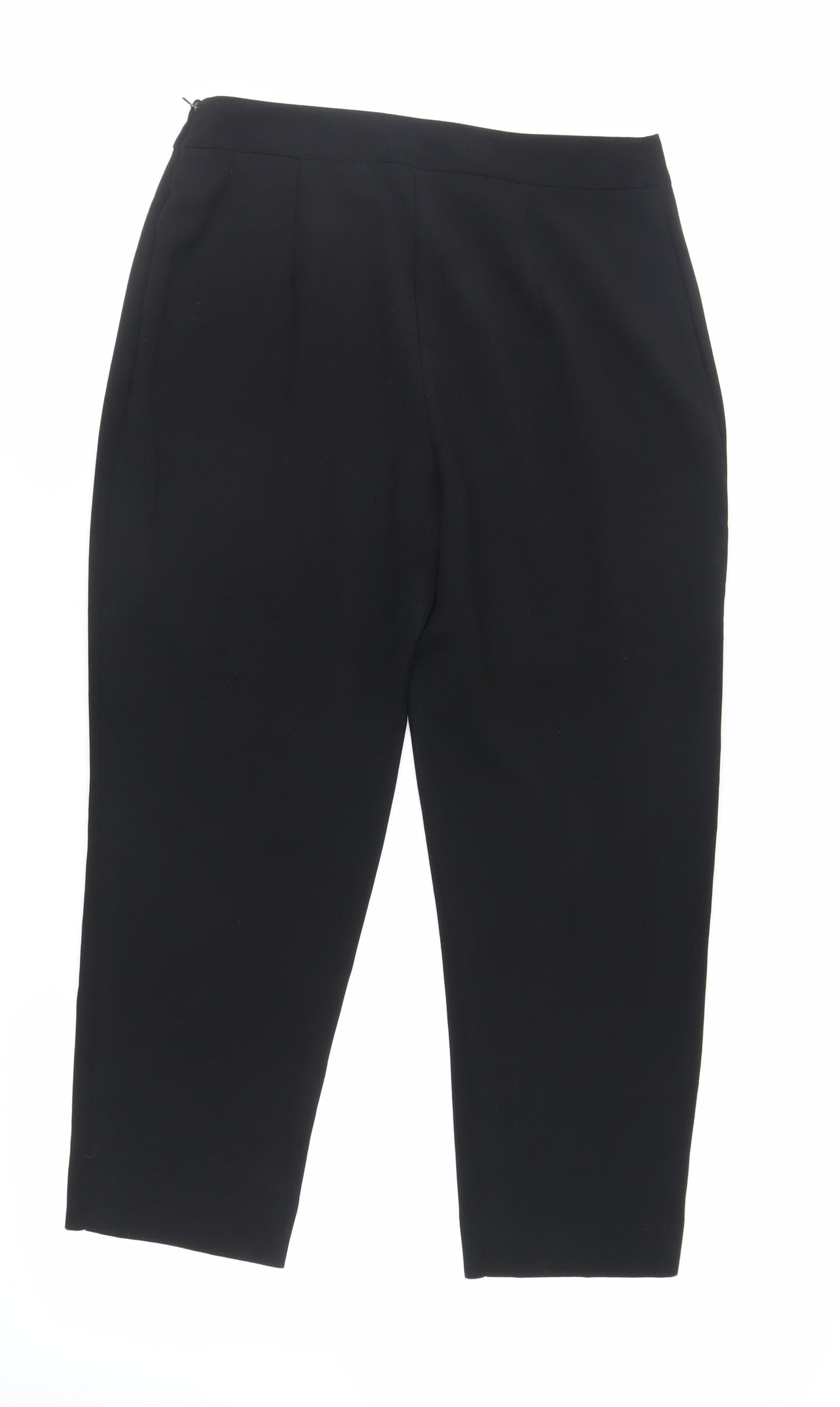 Wallis Womens Black Polyester Dress Pants Trousers Size 12 L24 in Regular Zip - Short Length
